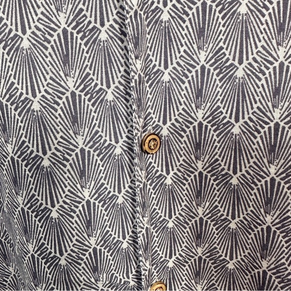 Rails Linen Rayon Camp Collar Button Shirt Abstract Print Vacationcore L Gray - Picture 9 of 12